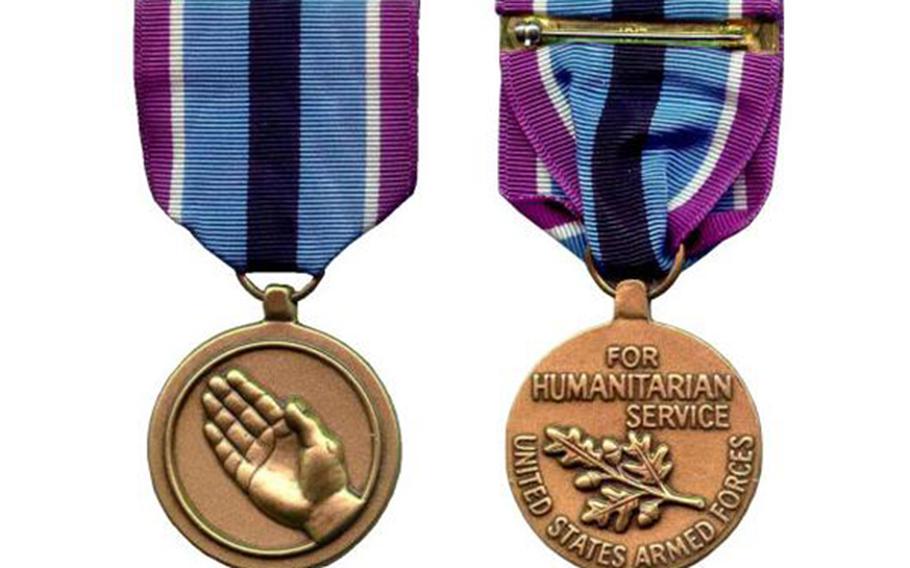 Pentagon approves awarding of Humanitarian Service Medal for recent